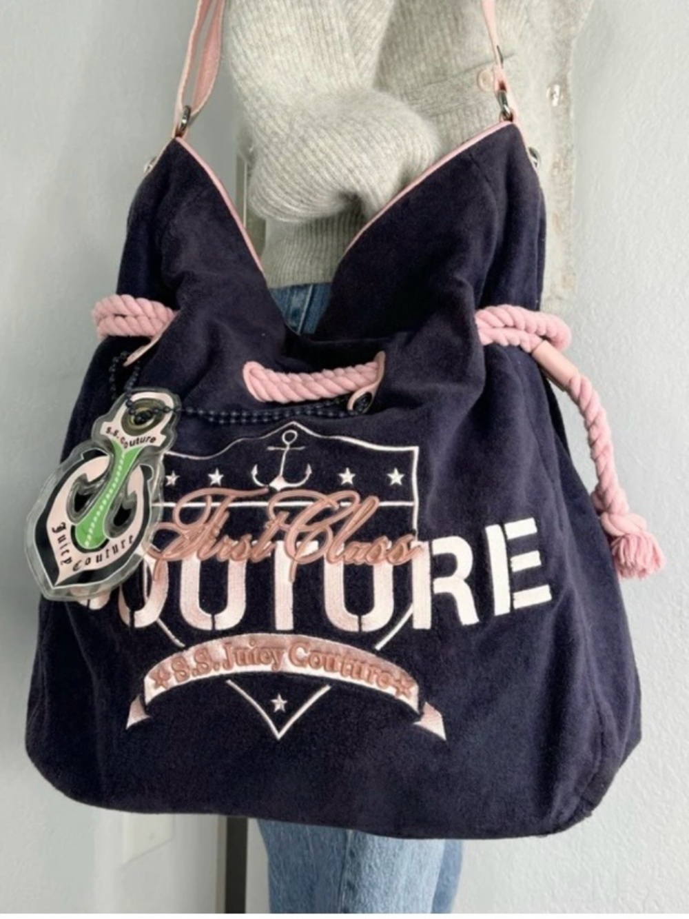 Vintage Authentic Extra large First Class Couture/SS Juicy Couture crossbody